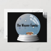 Snowglobe Illustration Personalisiert Postkarte (Vorne/Hinten)