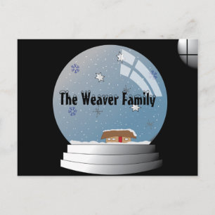 Snowglobe Illustration Personalisiert Postkarte