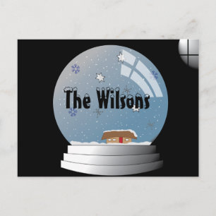 Snowglobe Illustration Postkarte