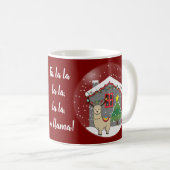 Snowglobe Lama mit Weihnachtsbaum u. Haus Kaffeetasse (VorderseiteRechts)