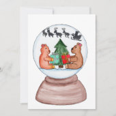 Snowglobe mit Bären Feiertagskarte (Vorderseite)