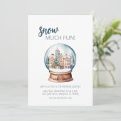 Snowglobe Snow Viel Spaß Weihnachten Party Einladu Einladung (Stehend Vorderseite)