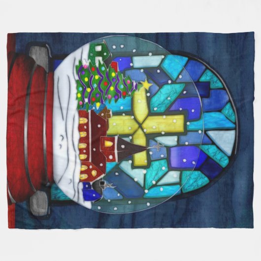 Snowglobe Whimsey Katholischer Urlaub Fleecedecke (Vorderseite (Horizontal))