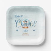 Snowglobe Winter Thema Kinderdusche Pappteller (Vorderseite)