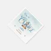 Snowglobe Winter Thema Kinderdusche Serviette (Ecke)