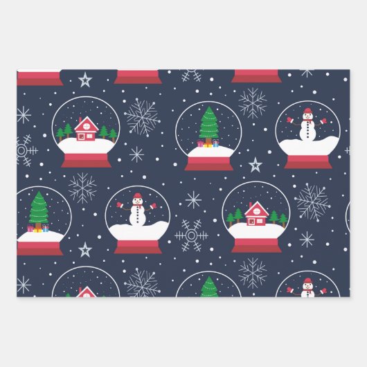 Snowglocke mit Snowman Weihnachten Geschenkpapier Set (Vorderseite 2)