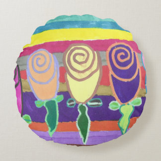 Snowie Roses Round Pillow Rundes Kissen