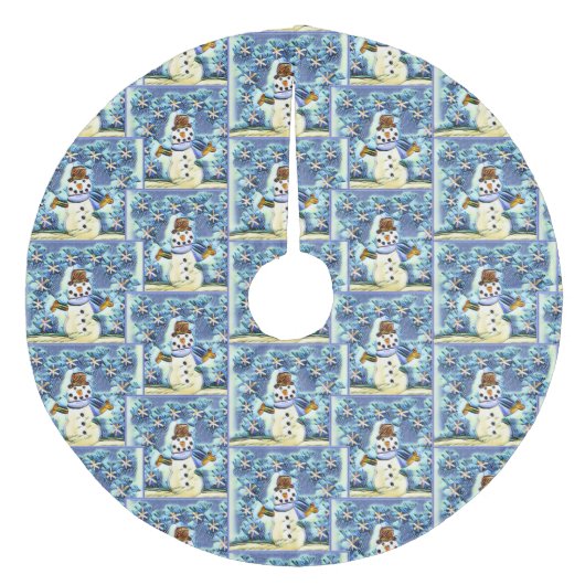 Snowie Snowman Fleece Weihnachtsbaumdecke (Vorderseite)