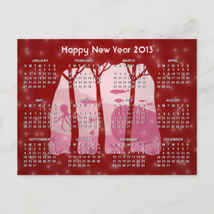 Snowing Fantasy Forest 2013 Kalender Postkarte