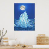Snowland Iceberg unter dem Vollmond Poster (Küche)