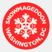 SNOWMAGEDDON WASHINGTON, DC RUNDER AUFKLEBER (Vorderseite)