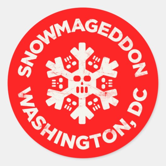 SNOWMAGEDDON WASHINGTON, DC RUNDER AUFKLEBER (Vorderseite)