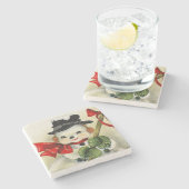 Snowman 004 steinuntersetzer (Seitenansicht)