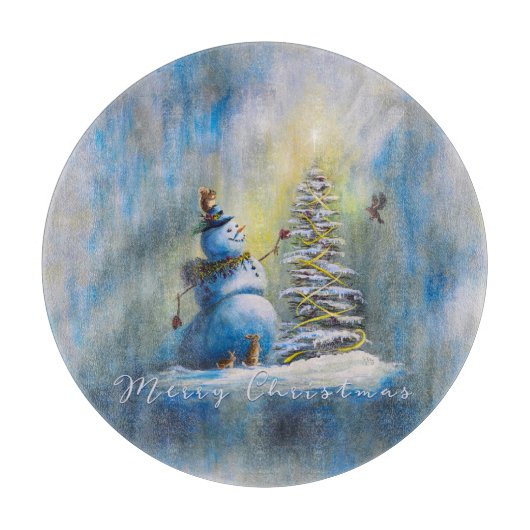 Snowman 12" Round Schneidebrett (Vorderseite)