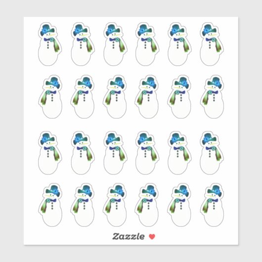 Snowman 24 Stück Sticker (Blatt)