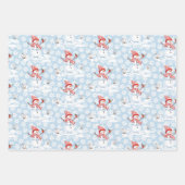 Snowman 3 Snow Coordinated Light Blue Geschenkpapier Set (Vorderseite 3)
