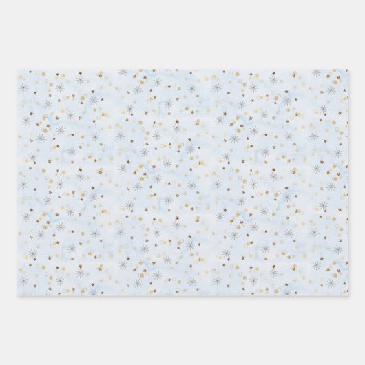 Snowman 3 Snow Coordinated Light Blue Geschenkpapier Set (Vorderseite 2)