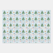 Snowman 3 Snow Coordinated Light Blue Geschenkpapier Set (Vorderseite)