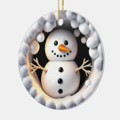 Snowman 3D-Effekt NICHT real 3D Keramik Ornament (Links)