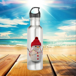 Snowman 3D Farblose Stahlwasserflasche Edelstahlflasche
