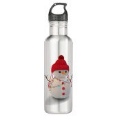 Snowman 3D Farblose Stahlwasserflasche Edelstahlflasche (Vorderseite)