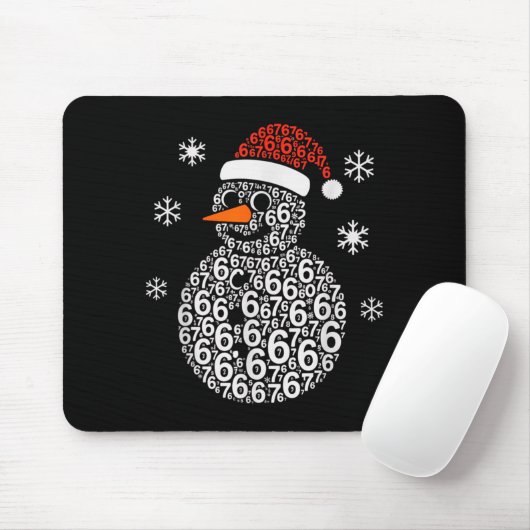 Snowman 67 Six Seven 6 7 Meme Christmas Funny Boy  Mousepad (Mit Mouse)