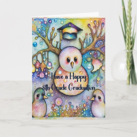 Snowman 8th Grade Graduation Card Karte (Vorderseite)