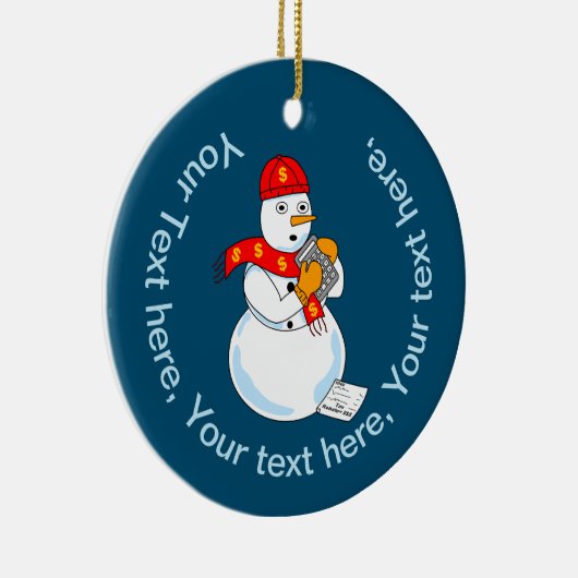 Snowman Accountant Keramik Ornament (Rechts)