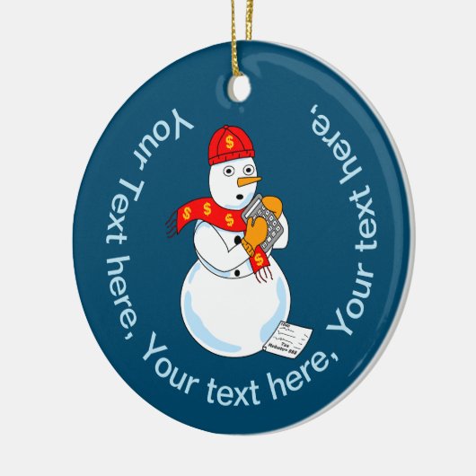 Snowman Accountant Keramik Ornament (Links)