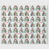 Snowman Add Child's Name Weihnachtskutness Geschenkpapier (Flach)
