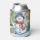 Snowman Add Name Weihnachtsgeschenk Dosenkühler (Kanne Vorderseite)