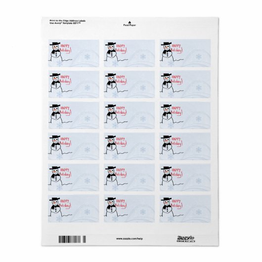 Snowman Address Label Adressaufkleber (Vorne)