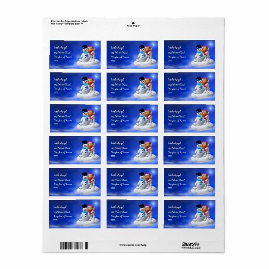 Snowman Address Labels Adressaufkleber (Vorne)