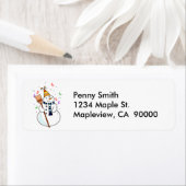 Snowman Address Labels feiern (Insitu)