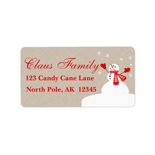Snowman Address Labels personalisieren Adressaufkleber (Vorne)