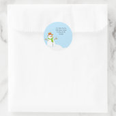 Snowman-Address Labels Runder Aufkleber (Tasche)