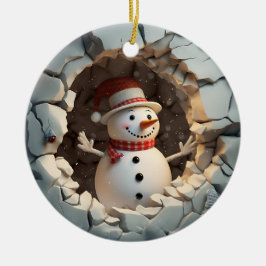 Snowman Adventure Winter Fun Keramik Ornament