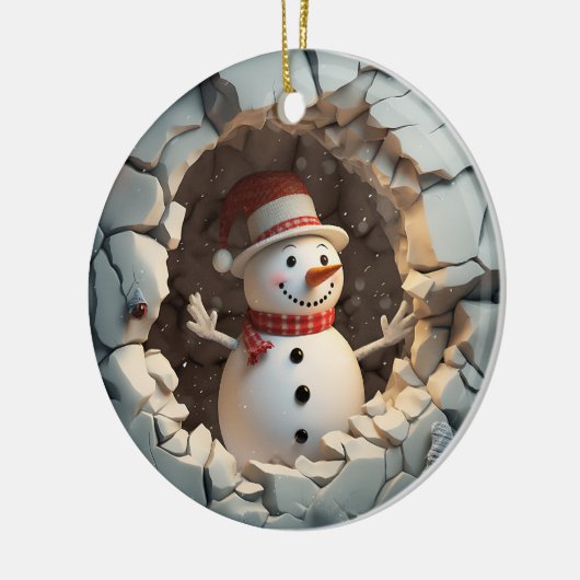 Snowman Adventure Winter Fun Keramik Ornament (Links)