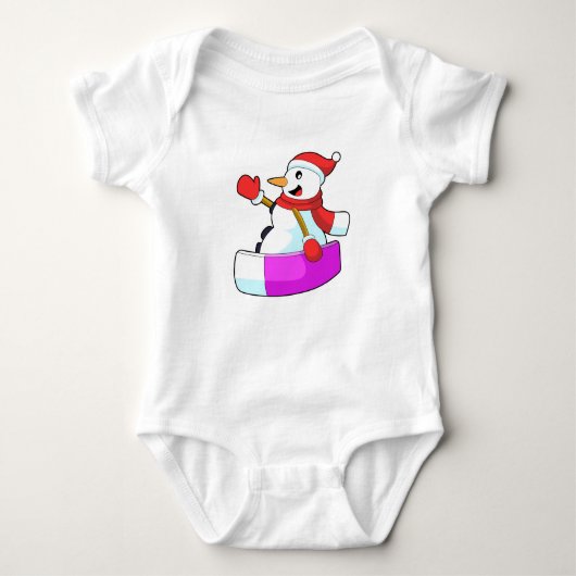 Snowman als Snowboarder mit Sonowboard.PNG Baby Strampler (Vorderseite)