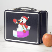 Snowman als Snowboarder mit Sonowboard.PNG Metall Brotdose (Beispiel)
