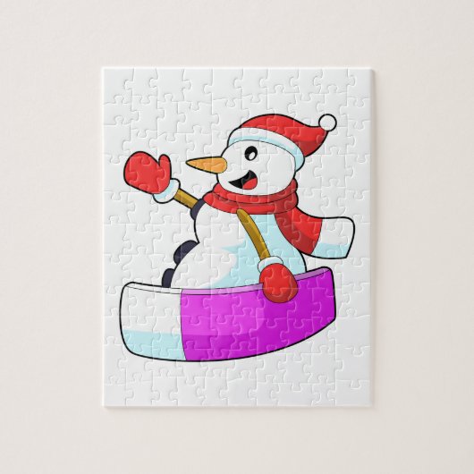 Snowman als Snowboarder mit Sonowboard.PNG Puzzle (Vertikal)