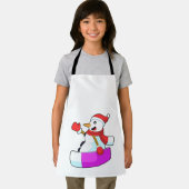 Snowman als Snowboarder mit Sonowboard.PNG Schürze (Insitu)