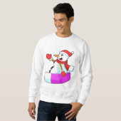 Snowman als Snowboarder mit Sonowboard.PNG Sweatshirt (Vorne ganz)