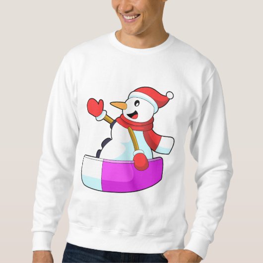 Snowman als Snowboarder mit Sonowboard.PNG Sweatshirt (Vorderseite)