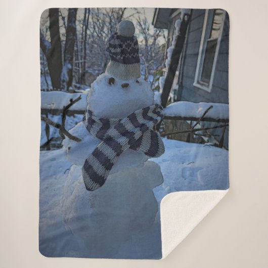 Snowman an meinem Tisch Sherpa Blanket Sherpadecke (Vorderseite)