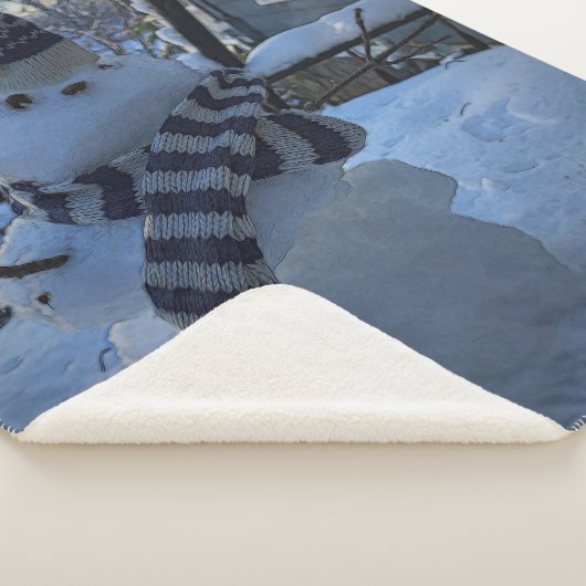 Snowman an meinem Tisch Sherpa Blanket Sherpadecke (3/4)