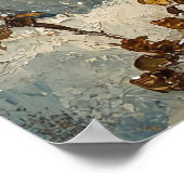 Snowman and a Cardinal Oil Painting Poster (Ecke)