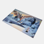 Snowman and Angel Fantasy Floor Mat Fußmatte (Schrägansicht)