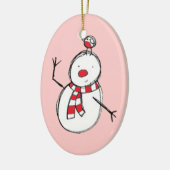Snowman and Bird Keramik Ornament (Links)