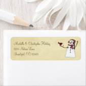 Snowman and Bird Winter Address Label (Insitu)